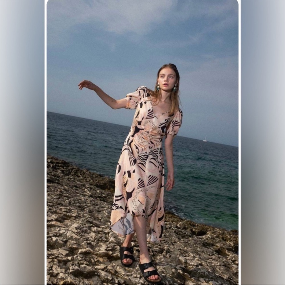 Untitled in motion Abstract aesthetic Dress midi long revolve Anthropologie boho